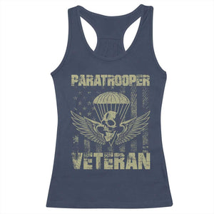 Paratrooper Veteran Racerback Tank Top Airborne Military Vintage American Flag TS11 Navy Print Your Wear