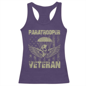 Paratrooper Veteran Racerback Tank Top Airborne Military Vintage American Flag TS11 Purple Print Your Wear