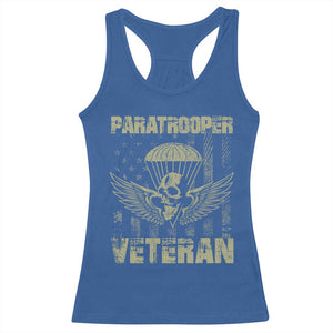 Paratrooper Veteran Racerback Tank Top Airborne Military Vintage American Flag TS11 Royal Blue Print Your Wear
