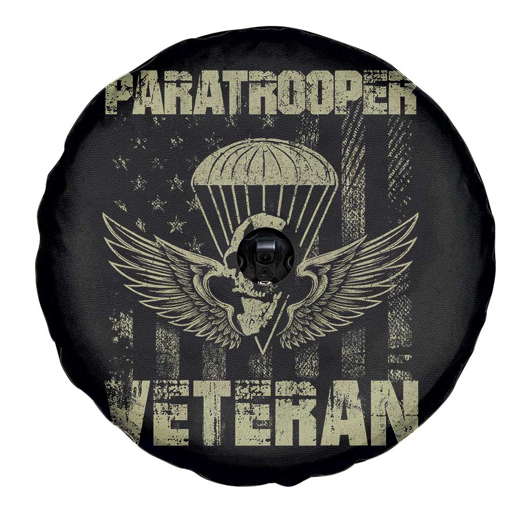 Paratrooper Veteran Spare Tire Cover Airborne Military Vintage American Flag TS11 Print Your Wear