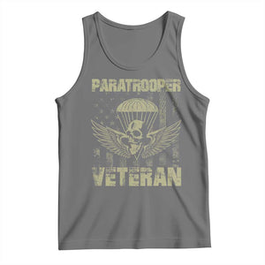 Paratrooper Veteran Tank Top Airborne Military Vintage American Flag TS11 Black Heather Print Your Wear
