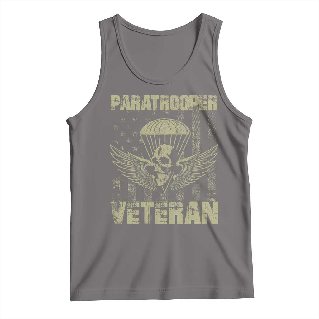 Paratrooper Veteran Tank Top Airborne Military Vintage American Flag TS11 Deep Heather Print Your Wear