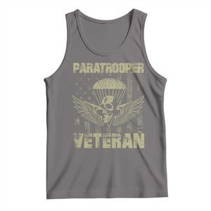 Paratrooper Veteran Tank Top Airborne Military Vintage American Flag TS11 Deep Heather Print Your Wear