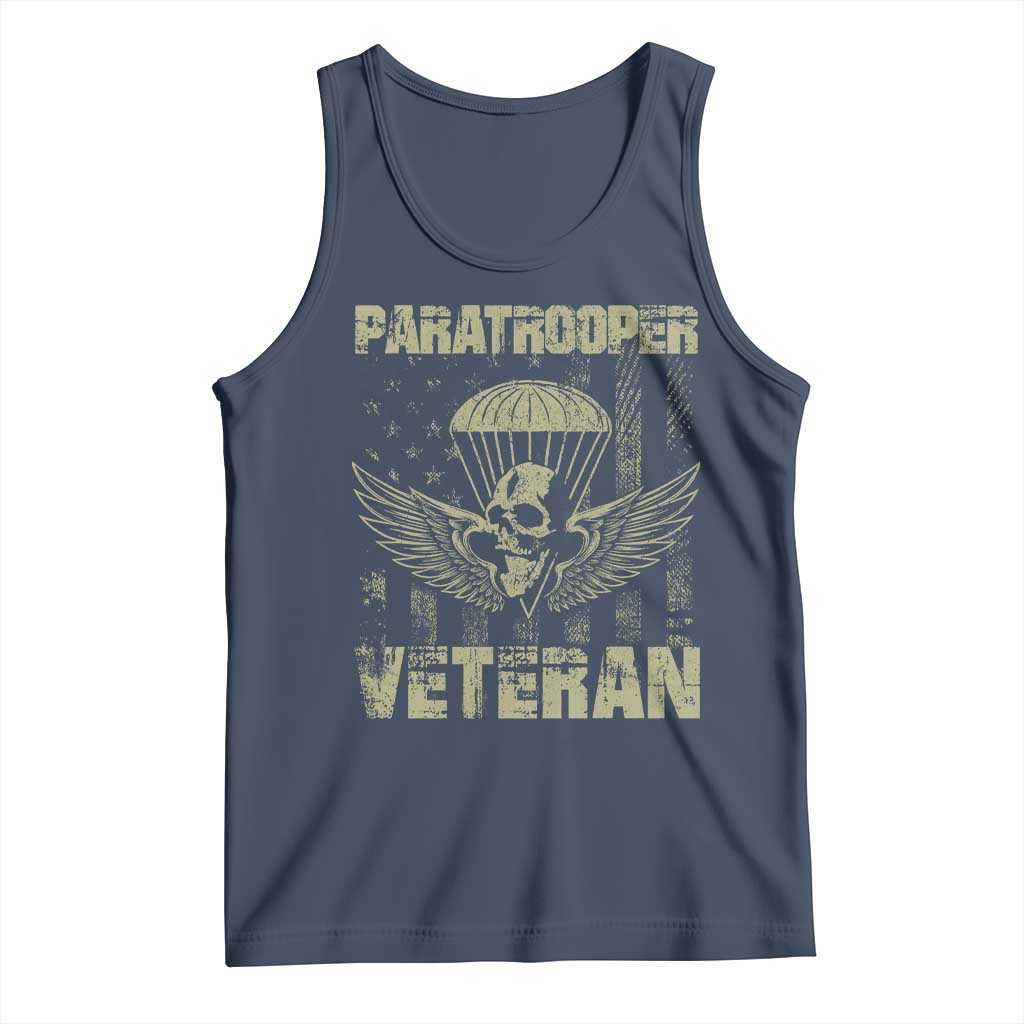 Paratrooper Veteran Tank Top Airborne Military Vintage American Flag TS11 Navy Print Your Wear