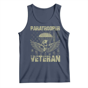 Paratrooper Veteran Tank Top Airborne Military Vintage American Flag TS11 Navy Print Your Wear