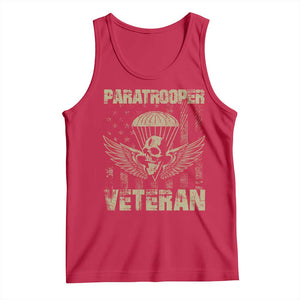 Paratrooper Veteran Tank Top Airborne Military Vintage American Flag TS11 Red Print Your Wear
