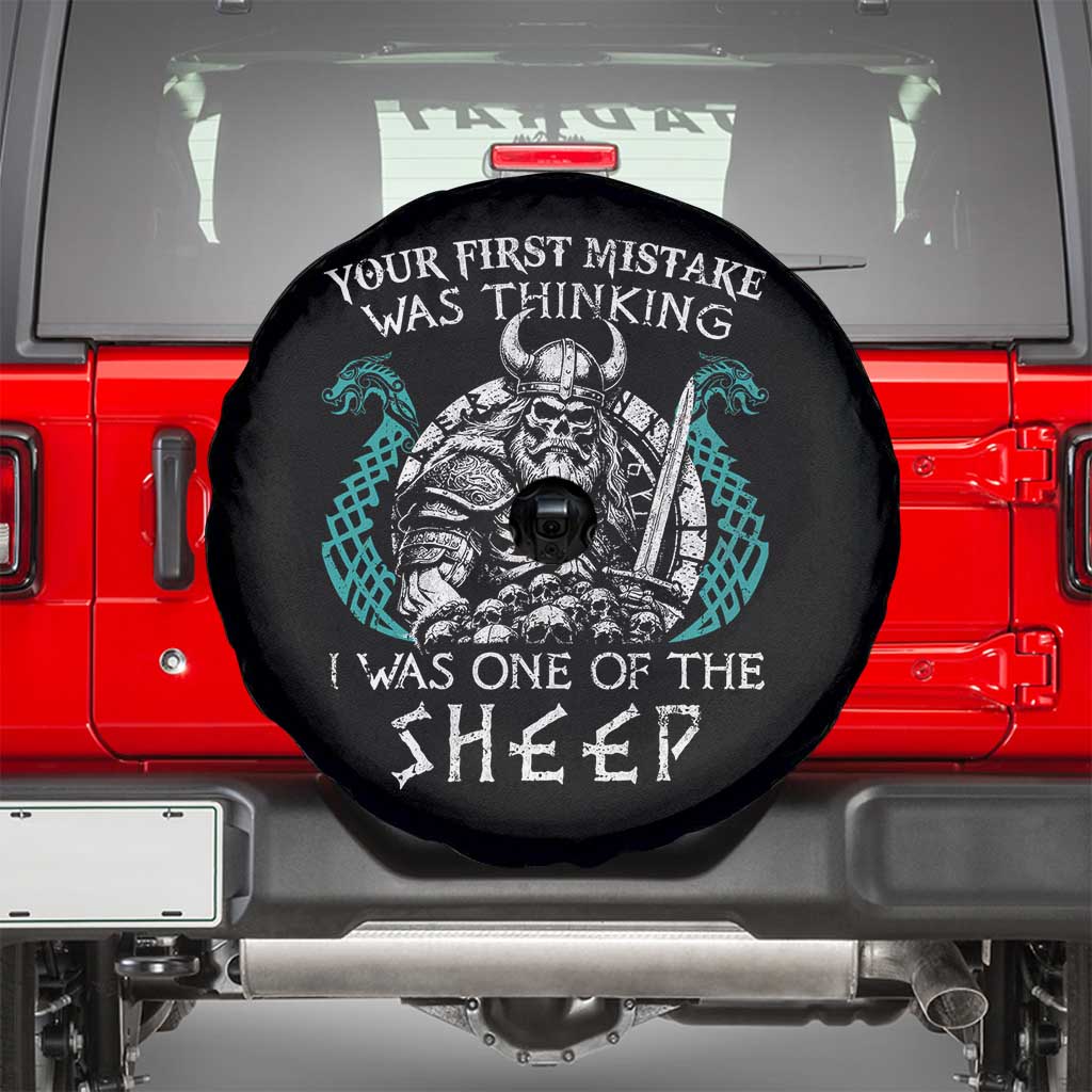 Viking Your First Mistake Was Thinking I Was One Of The Sheep Spare Tire Cover Viking Warrior TS11 Black Print Your Wear