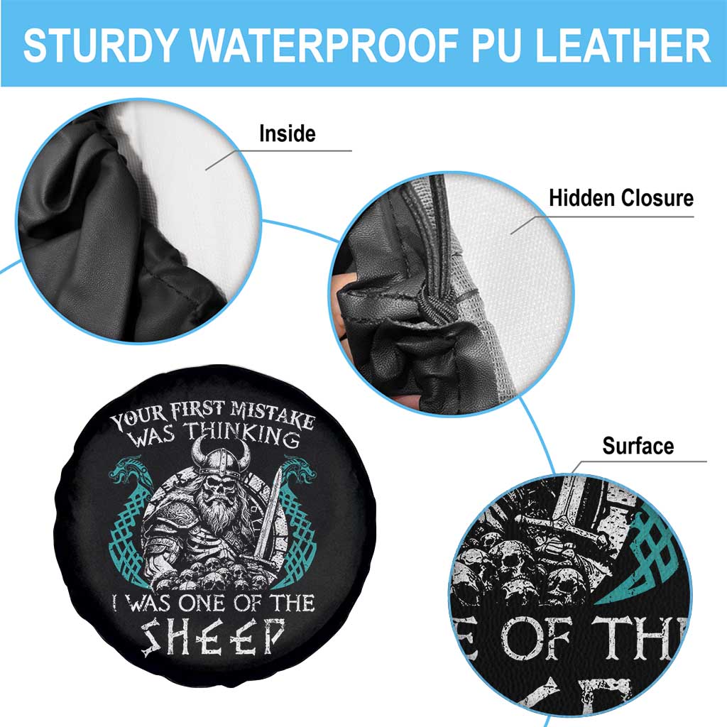 Viking Your First Mistake Was Thinking I Was One Of The Sheep Spare Tire Cover Viking Warrior TS11 Print Your Wear