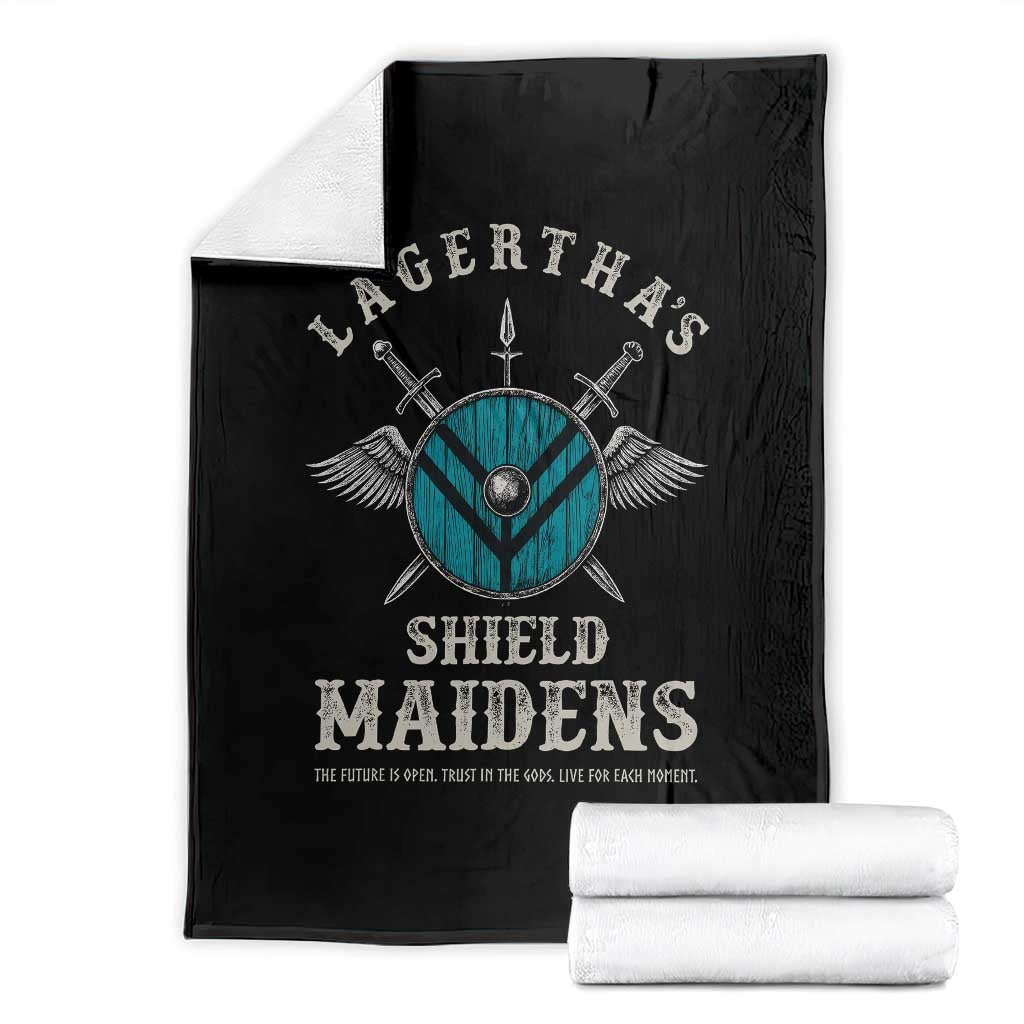 Lagertha's Shield Maidens Throw Blanket The Future Is Open Trust In The Gods Viking Warrior TS11 Black Print Your Wear