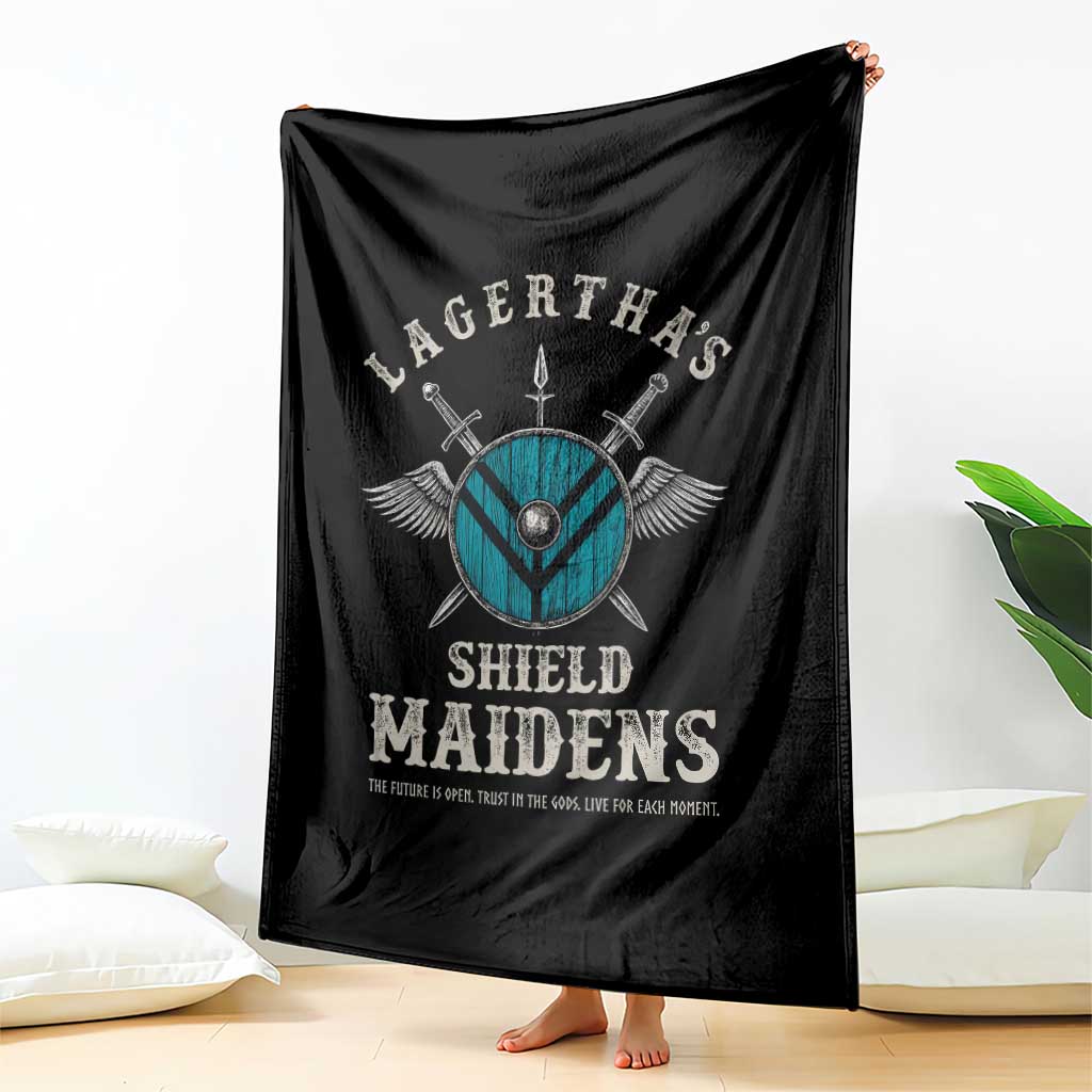 Lagertha's Shield Maidens Throw Blanket The Future Is Open Trust In The Gods Viking Warrior TS11 Print Your Wear
