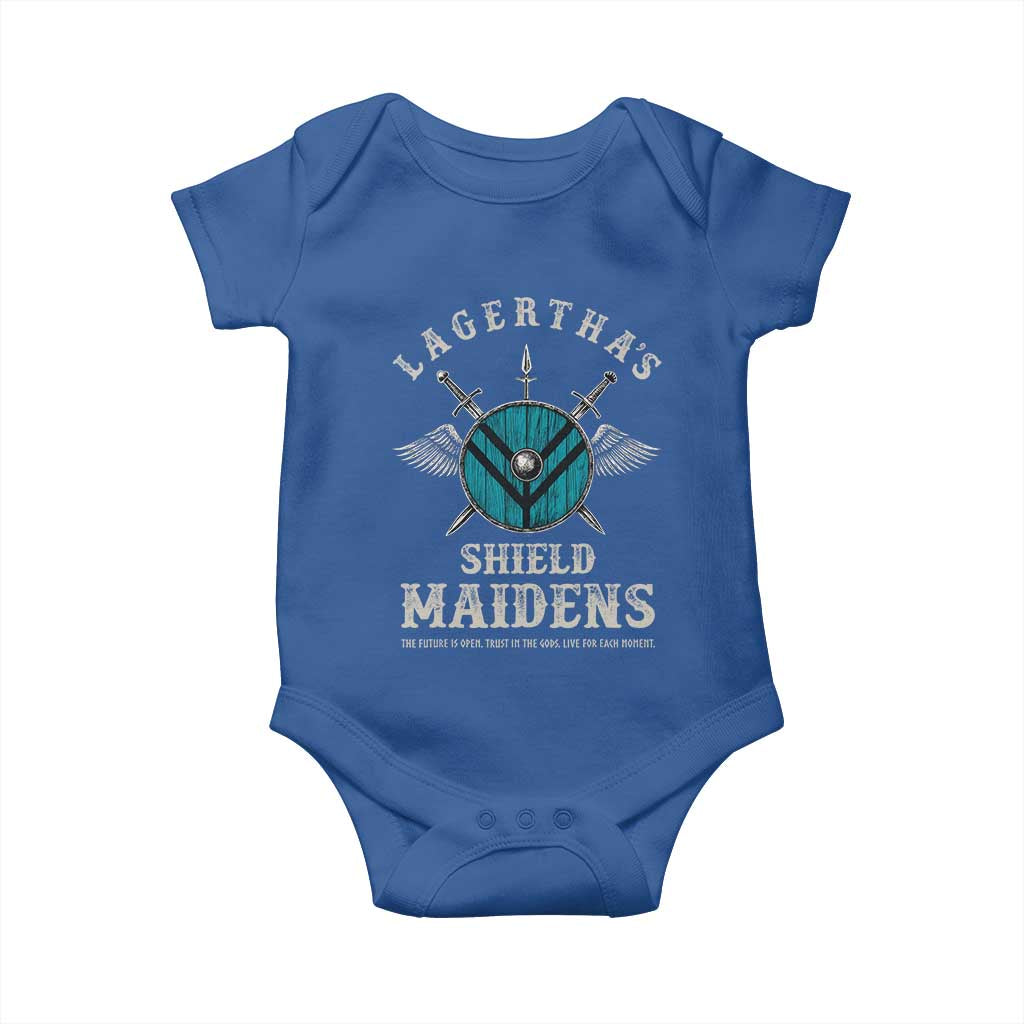Lagertha's Shield Maidens Baby Onesie The Future Is Open Trust In The Gods Viking Warrior TS11 Royal Blue Print Your Wear