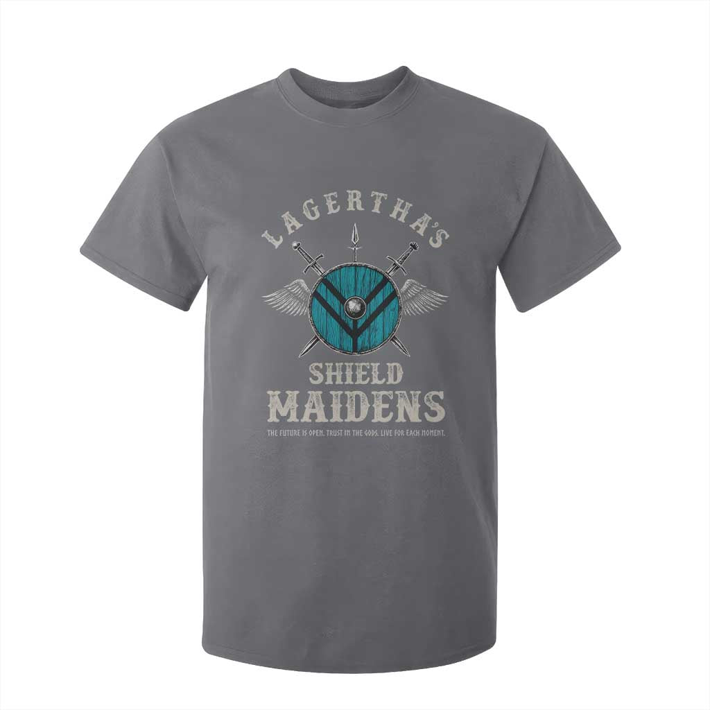 Lagertha's Shield Maidens T Shirt For Kid The Future Is Open Trust In The Gods Viking Warrior TS11 Charcoal Print Your Wear