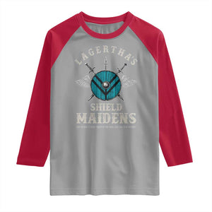 Lagertha's Shield Maidens Raglan Shirt The Future Is Open Trust In The Gods Viking Warrior TS11 Sport Gray Red Print Your Wear
