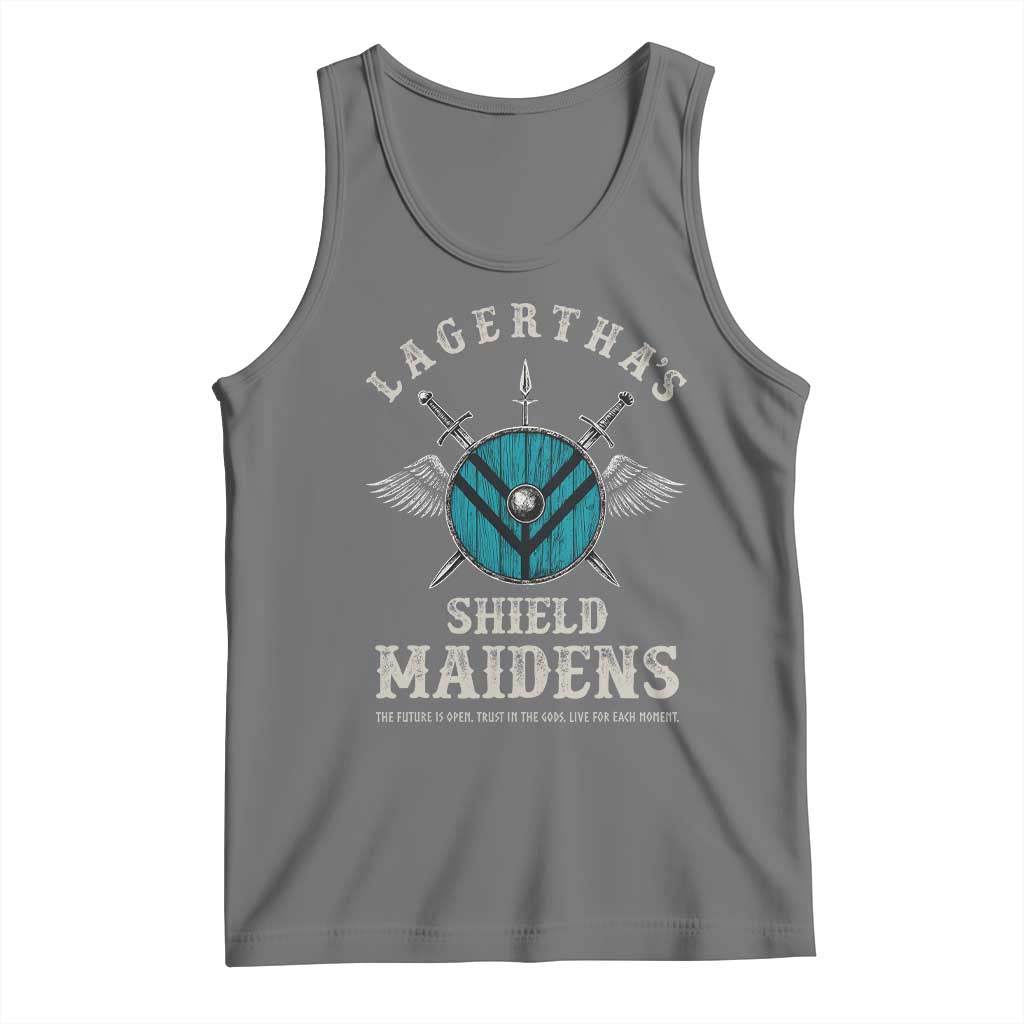 Lagertha's Shield Maidens Tank Top The Future Is Open Trust In The Gods Viking Warrior TS11 Black Heather Print Your Wear