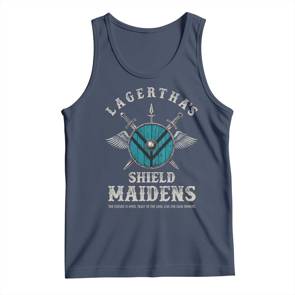 Lagertha's Shield Maidens Tank Top The Future Is Open Trust In The Gods Viking Warrior TS11 Navy Print Your Wear