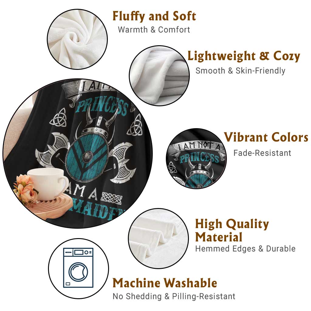 Funny I Am Not A Princess I Am A Shieldmaiden Throw Blanket Viking Pride TS11 Print Your Wear