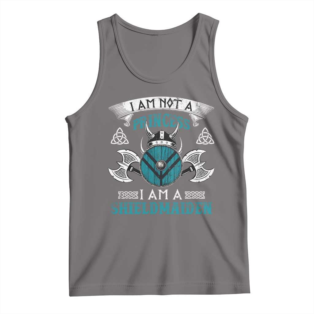 Funny I Am Not A Princess I Am A Shieldmaiden Tank Top Viking Pride TS11 Deep Heather Print Your Wear