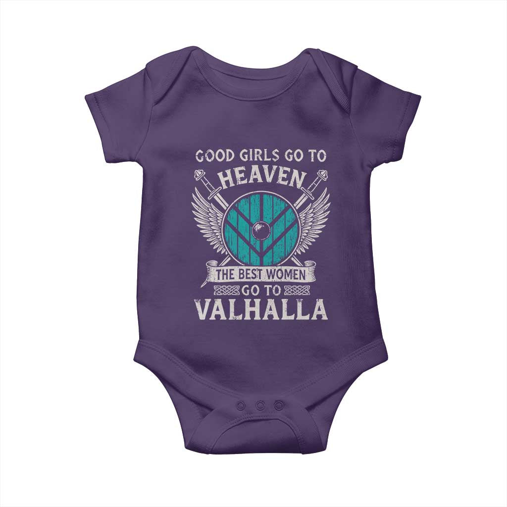 Shieldmaiden Viking Pride Baby Onesie Good Girls Go To Heaven The Best Women Go To Valhalla TS11 Purple Print Your Wear