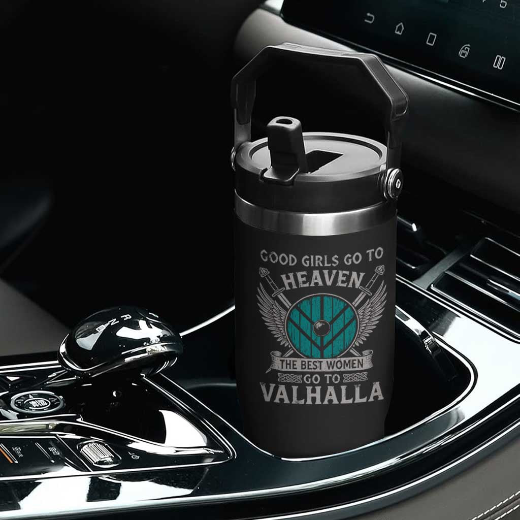 Shieldmaiden Viking Pride Flip Straw Tumbler Good Girls Go To Heaven The Best Women Go To Valhalla TS11 Print Your Wear