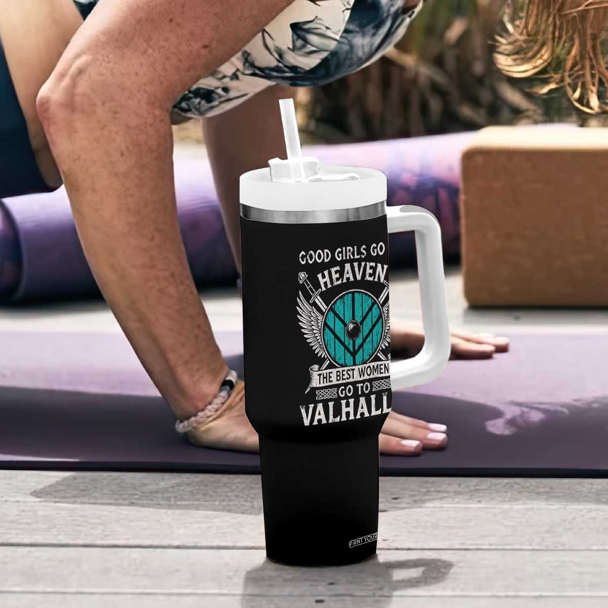Shieldmaiden Viking Pride Tumbler With Handle Good Girls Go To Heaven The Best Women Go To Valhalla TS11 Print Your Wear