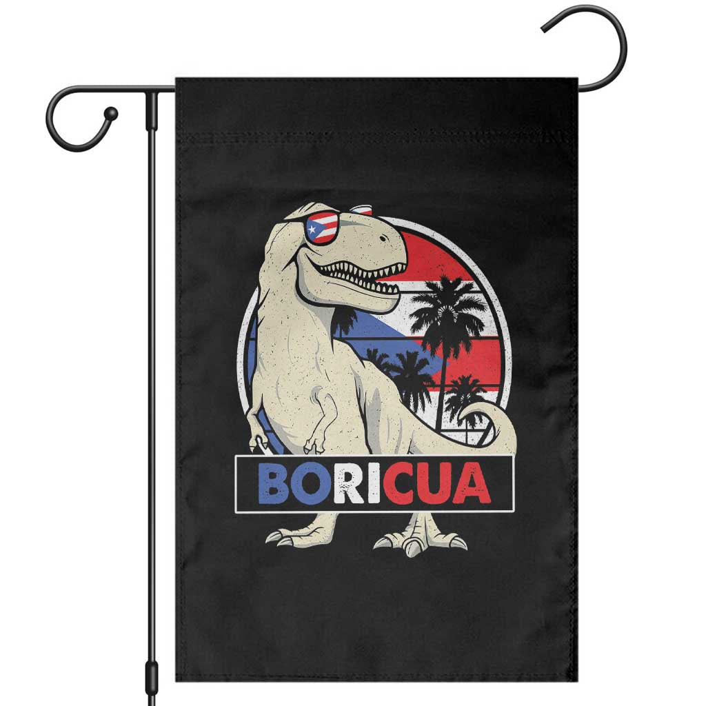 Funny Boricua Dinosaur Dino Puerto Rican Flag Hispanic Heritage Garden Flag TS11 Black Print Your Wear