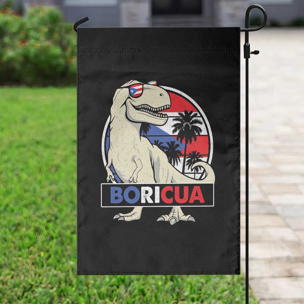 Funny Boricua Dinosaur Dino Puerto Rican Flag Hispanic Heritage Garden Flag TS11 Print Your Wear