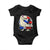 Funny Boricua Dinosaur Dino Puerto Rican Flag Hispanic Heritage Baby Onesie TS11 Black Print Your Wear