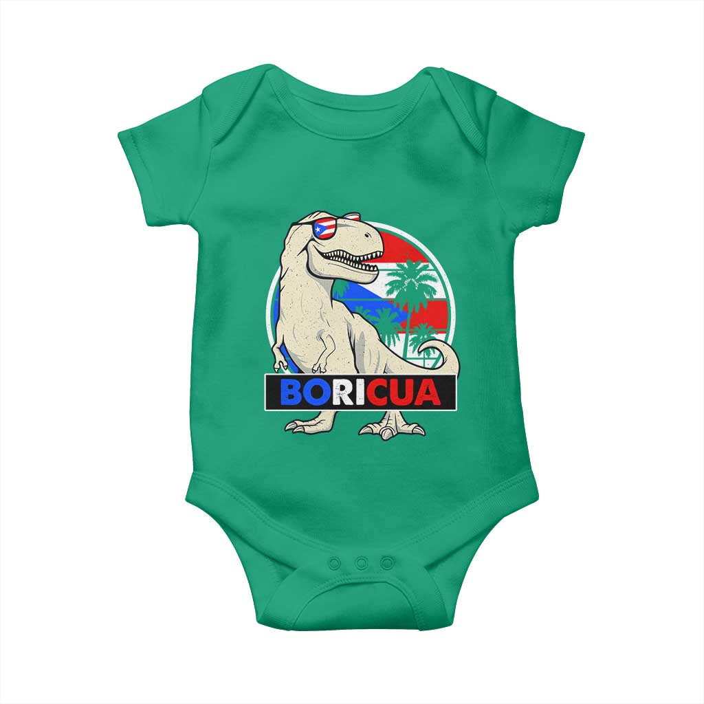 Funny Boricua Dinosaur Dino Puerto Rican Flag Hispanic Heritage Baby Onesie TS11 Irish Green Print Your Wear