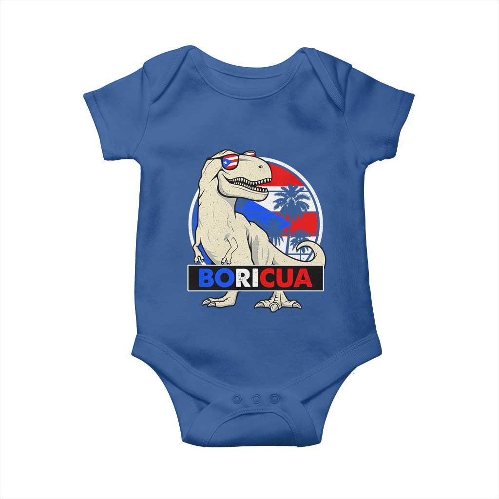 Funny Boricua Dinosaur Dino Puerto Rican Flag Hispanic Heritage Baby Onesie TS11 Royal Blue Print Your Wear
