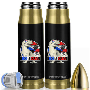 Funny Boricua Dinosaur Dino Puerto Rican Flag Hispanic Heritage Bullet Tumbler TS11 Black Print Your Wear
