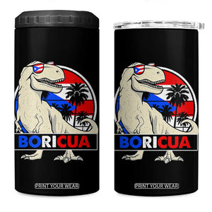 Funny Boricua Dinosaur Dino Puerto Rican Flag Hispanic Heritage 4 in 1 Can Cooler Tumbler TS11 One Size: 16 oz Black Print Your Wear