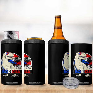 Funny Boricua Dinosaur Dino Puerto Rican Flag Hispanic Heritage 4 in 1 Can Cooler Tumbler TS11 Print Your Wear