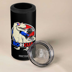 Funny Boricua Dinosaur Dino Puerto Rican Flag Hispanic Heritage 4 in 1 Can Cooler Tumbler TS11 Print Your Wear