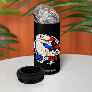 Funny Boricua Dinosaur Dino Puerto Rican Flag Hispanic Heritage 4 in 1 Can Cooler Tumbler TS11 Print Your Wear