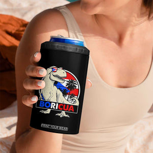 Funny Boricua Dinosaur Dino Puerto Rican Flag Hispanic Heritage 4 in 1 Can Cooler Tumbler TS11 Print Your Wear