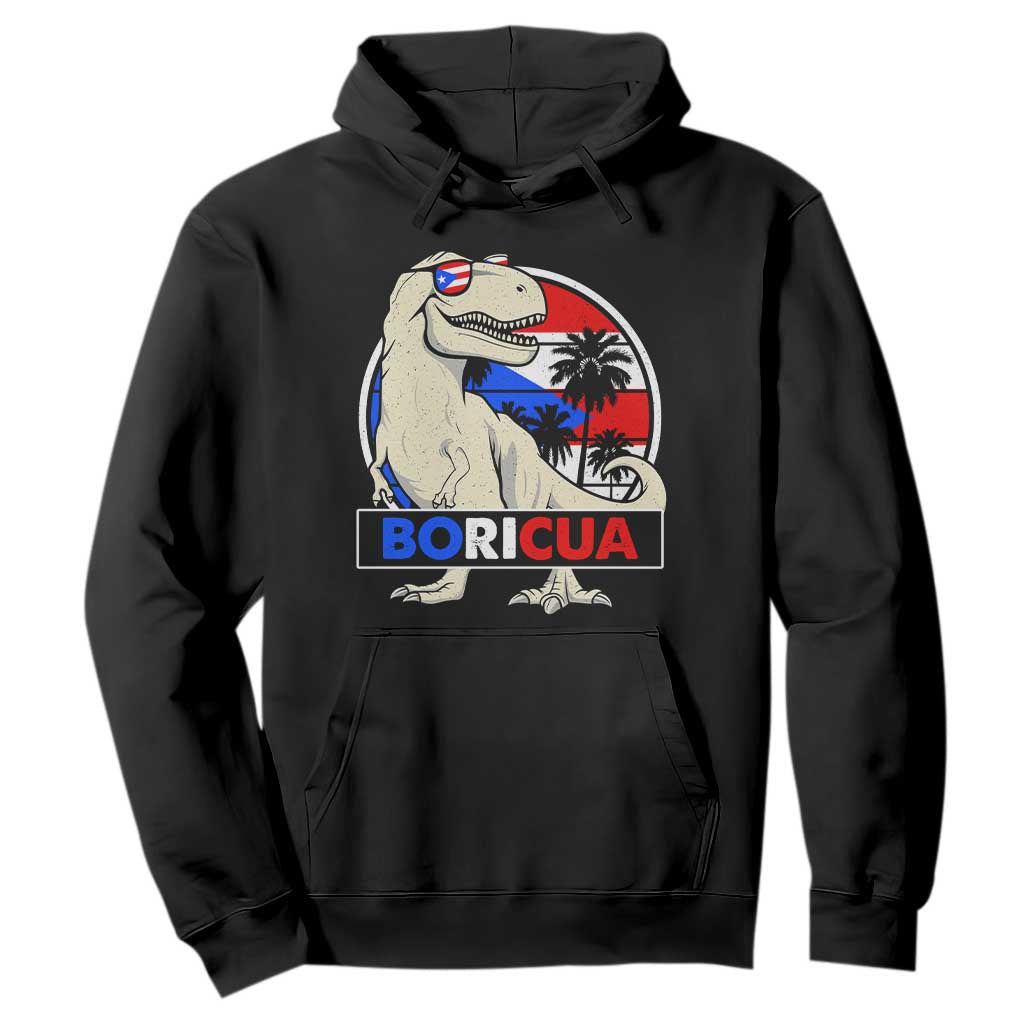 Funny Boricua Dinosaur Dino Puerto Rican Flag Hispanic Heritage Hoodie TS11 Black Print Your Wear
