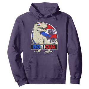 Funny Boricua Dinosaur Dino Puerto Rican Flag Hispanic Heritage Hoodie TS11 Purple Print Your Wear