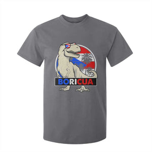 Funny Boricua Dinosaur Dino Puerto Rican Flag Hispanic Heritage T Shirt For Kid TS11 Charcoal Print Your Wear