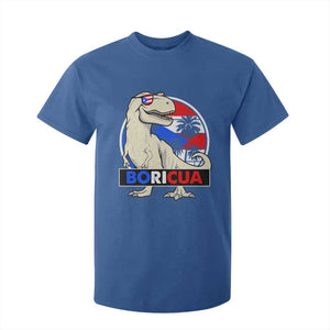 Funny Boricua Dinosaur Dino Puerto Rican Flag Hispanic Heritage T Shirt For Kid TS11 Royal Blue Print Your Wear