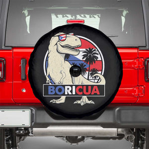 Funny Boricua Dinosaur Dino Puerto Rican Flag Hispanic Heritage Spare Tire Cover TS11 Black Print Your Wear