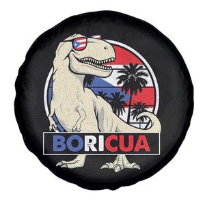 Funny Boricua Dinosaur Dino Puerto Rican Flag Hispanic Heritage Spare Tire Cover TS11 Print Your Wear