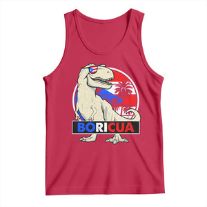 Funny Boricua Dinosaur Dino Puerto Rican Flag Hispanic Heritage Tank Top TS11 Red Print Your Wear