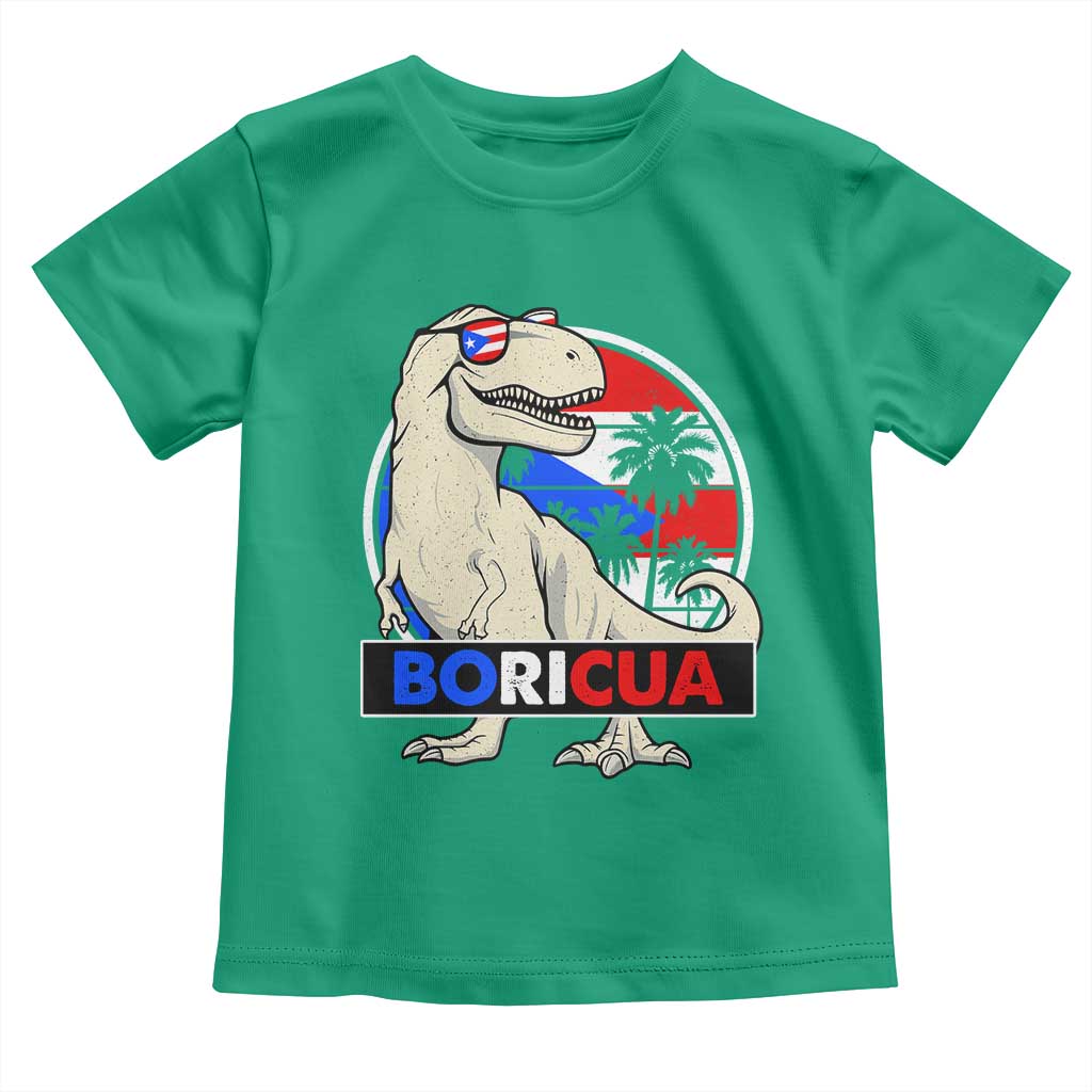 Funny Boricua Dinosaur Dino Puerto Rican Flag Hispanic Heritage Toddler T Shirt TS11 Irish Green Print Your Wear