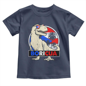 Funny Boricua Dinosaur Dino Puerto Rican Flag Hispanic Heritage Toddler T Shirt TS11 Navy Print Your Wear