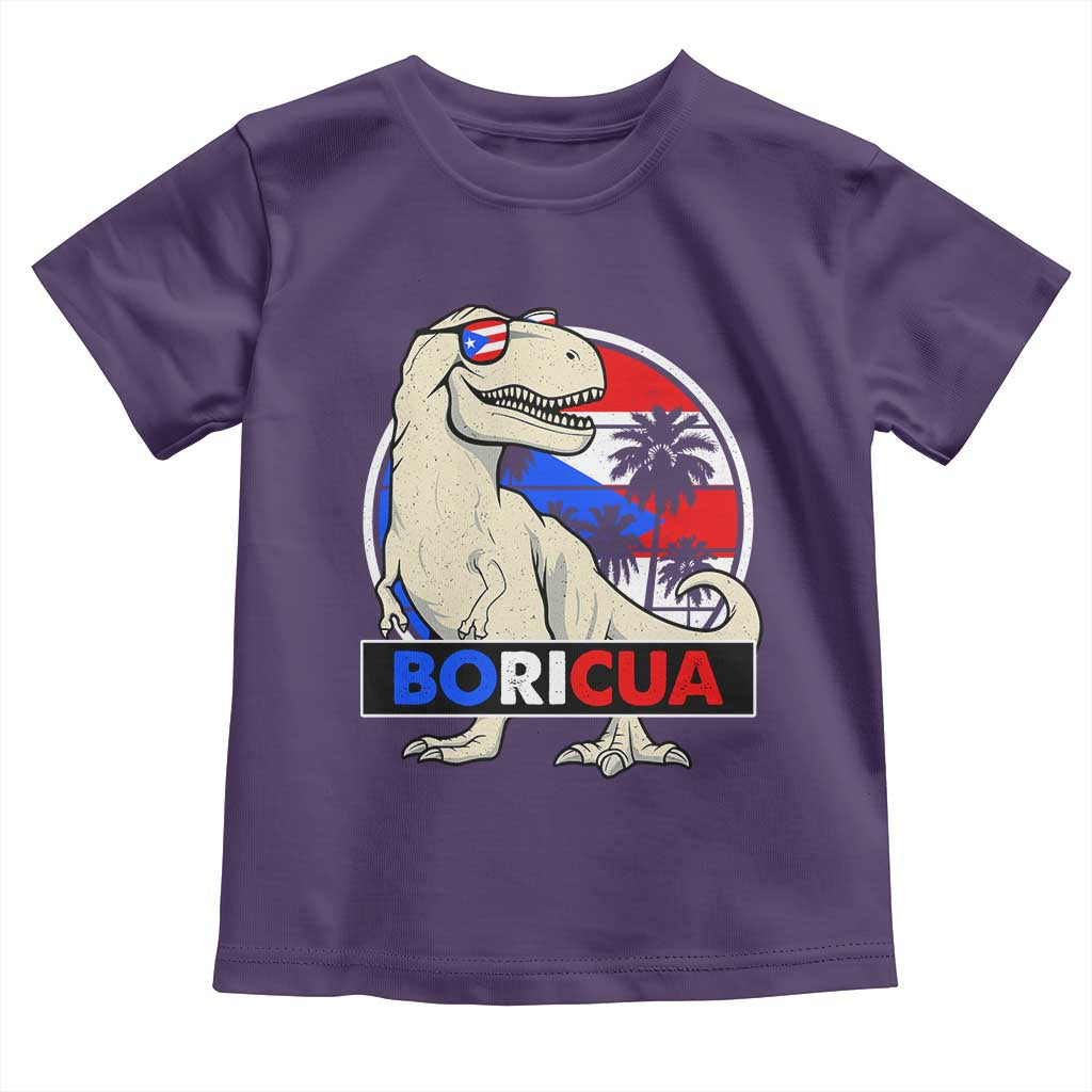 Funny Boricua Dinosaur Dino Puerto Rican Flag Hispanic Heritage Toddler T Shirt TS11 Purple Print Your Wear
