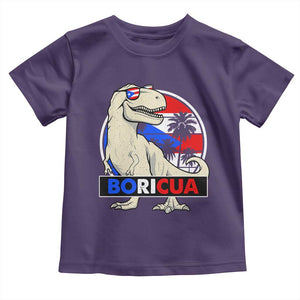 Funny Boricua Dinosaur Dino Puerto Rican Flag Hispanic Heritage Toddler T Shirt TS11 Purple Print Your Wear