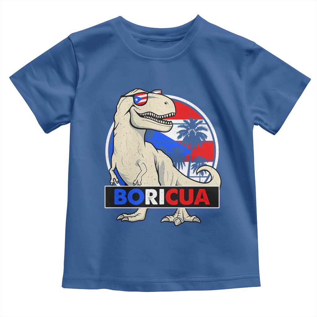 Funny Boricua Dinosaur Dino Puerto Rican Flag Hispanic Heritage Toddler T Shirt TS11 Royal Blue Print Your Wear