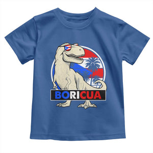 Funny Boricua Dinosaur Dino Puerto Rican Flag Hispanic Heritage Toddler T Shirt TS11 Royal Blue Print Your Wear