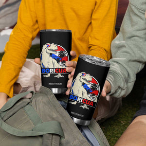 Funny Boricua Dinosaur Dino Puerto Rican Flag Hispanic Heritage Tumbler Cup TS11 Print Your Wear