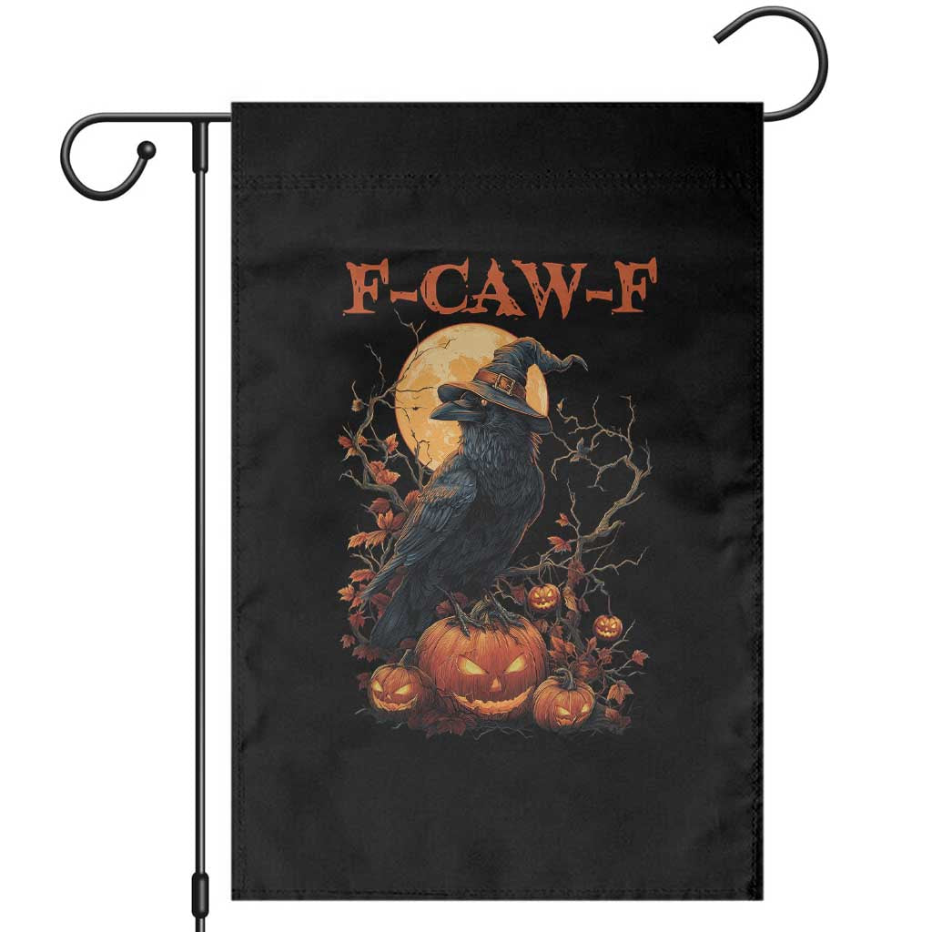 Funny Halloween F Caw F Garden Flag Black Crow Moon Gothic Spooky Season TS11 Black Print Your Wear